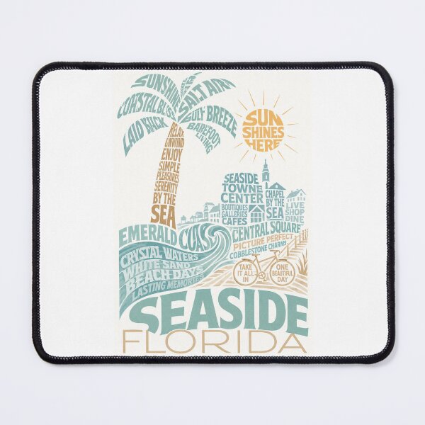 Item preview, Seaside Florida Emerald Coast Beach Town Travel Typography designed and sold by Places On Earth.