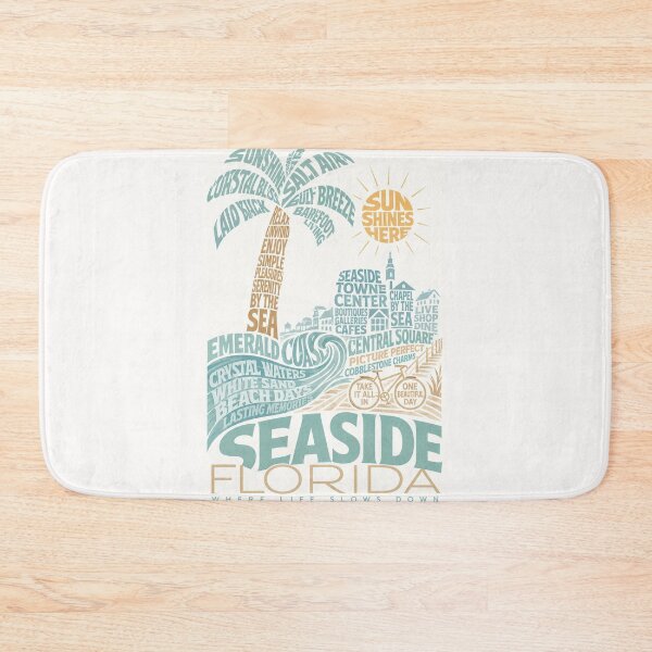 Item preview, Seaside Florida Emerald Coast Beach Town Travel Typography designed and sold by Places On Earth.