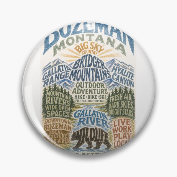Item preview, Bozeman Montana Big Sky Bridger Mountains Adventure Typography designed and sold by Places On Earth.