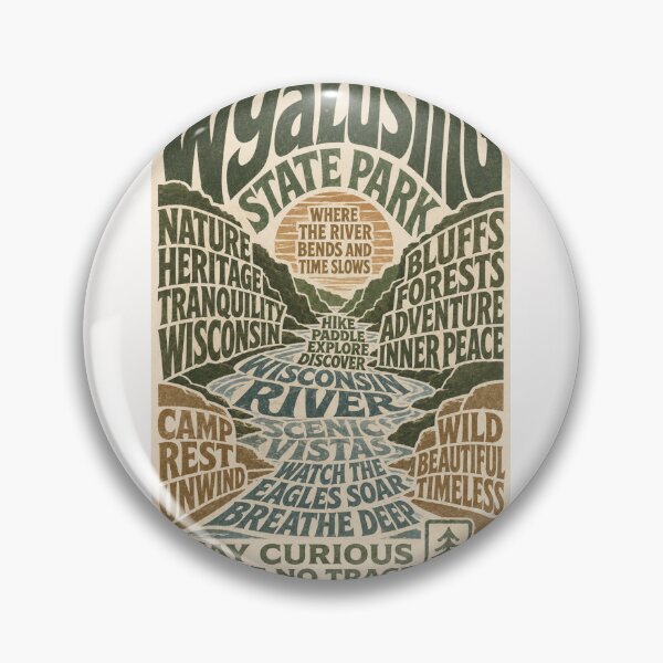 Item preview, Wyalusing Wisconsin Scenic River Valley Nature Typography designed and sold by Places On Earth.