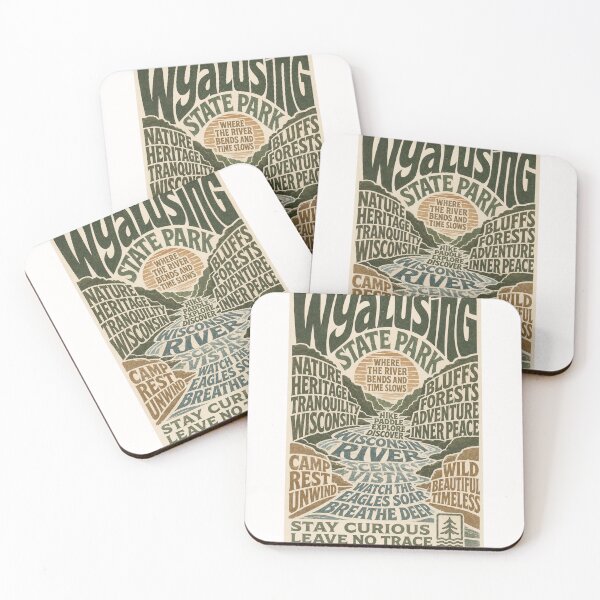 Item preview, Wyalusing Wisconsin Scenic River Valley Nature Typography designed and sold by Places On Earth.