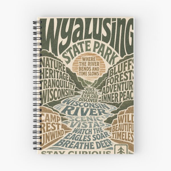 Item preview, Wyalusing Wisconsin Scenic River Valley Nature Typography designed and sold by Places On Earth.