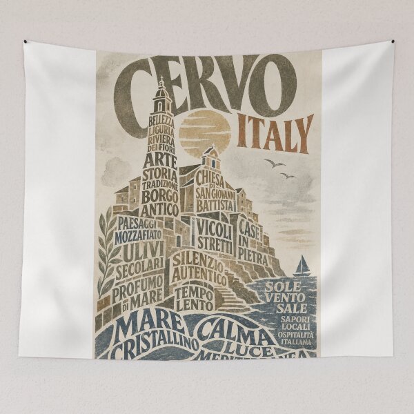 Item preview, Cervo Italy Liguria Riviera Mediterranean Coastal Village designed and sold by Places On Earth.