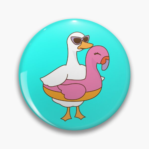 Item preview, Porch Goose on Flamingo Pool Float | Cute Summer Goose Illustration designed and sold by Amimi-Makes.