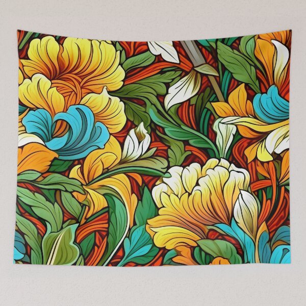 Item preview, Art Nouveau Luxurious Colorful Flowers And Leaves Art designed and sold by DEC02.