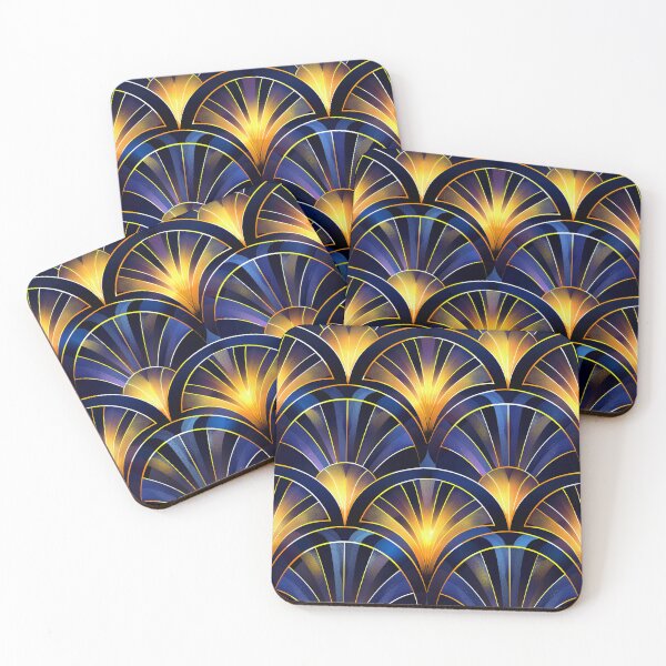 Item preview, Exotic Art Deco Blue And Golden Hues Pattern designed and sold by DEC02.