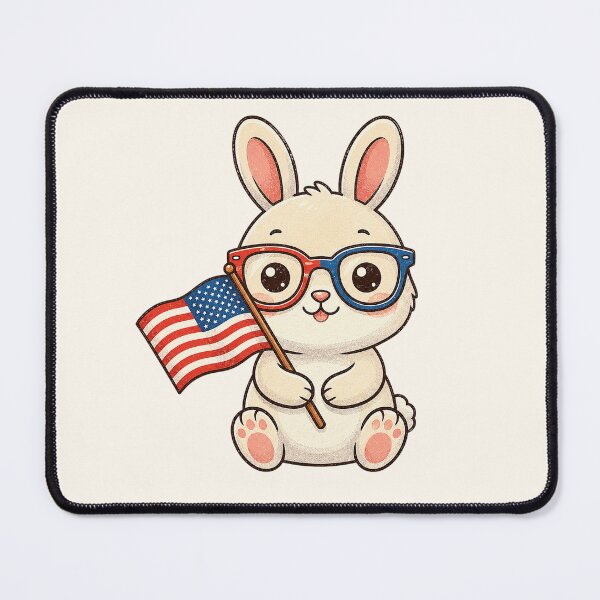 Item preview, Cute Patriotic Bunny With American Flag designed and sold by SweetLilith.