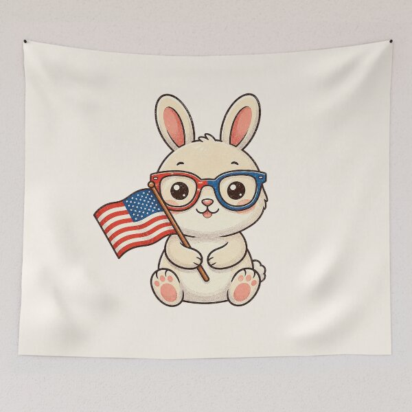 Item preview,   Cute Patriotic Bunny With American Flag  designed and sold by SweetLilith.