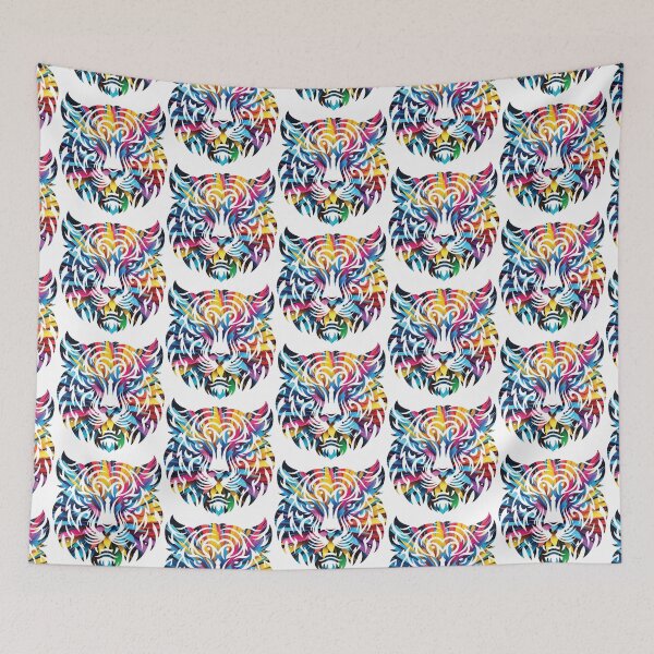 Item preview, Fierce Tiger Head Spirit Animal Rainbow Totem designed and sold by Osmose-Studio.