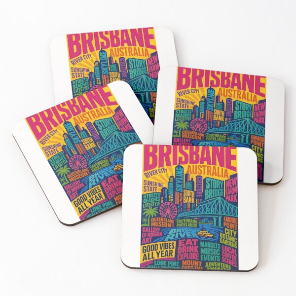 Item preview, Brisbane Australia Skyline South Bank Story Bridge River City Landmarks designed and sold by Places On Earth.