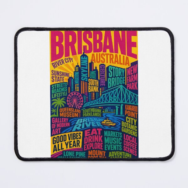 Item preview, Brisbane Australia Skyline South Bank Story Bridge River City Landmarks designed and sold by Places On Earth.
