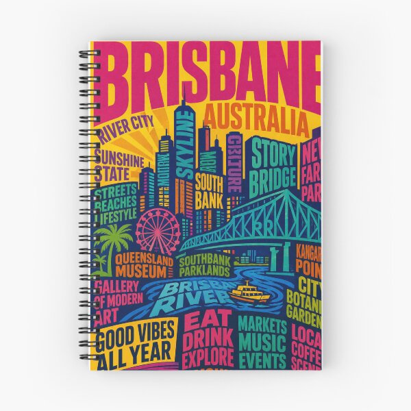 Item preview, Brisbane Australia Skyline South Bank Story Bridge River City Landmarks designed and sold by Places On Earth.