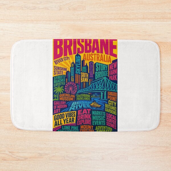 Item preview, Brisbane Australia Skyline South Bank Story Bridge River City Landmarks designed and sold by Places On Earth.
