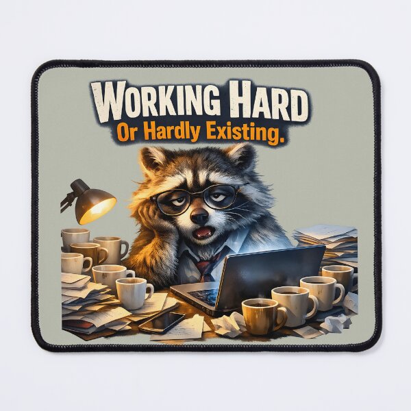 Item preview, Tired Raccoon With Laptop Funny Work From Home Design designed and sold by  MAD's Recreation Studio.