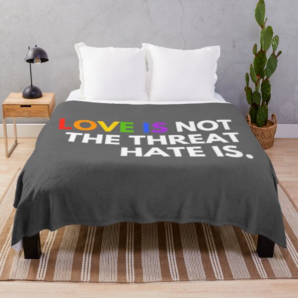 Item preview, Love is Not The Threat Hate is Rainbow LGBTQ Pride designed and sold by KristineLi.