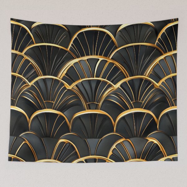 Item preview, Art Deco Elegant Golden And Black Vintage Pattern   designed and sold by DEC02.