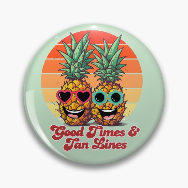 Item preview, Retro Pineapple Duo Good Times and Tan Lines Summer Sunset designed and sold by SilverSeaBKK.