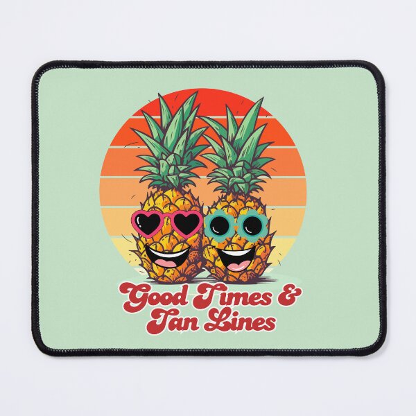 Item preview, Retro Pineapple Duo Good Times and Tan Lines Summer Sunset designed and sold by SilverSeaBKK.