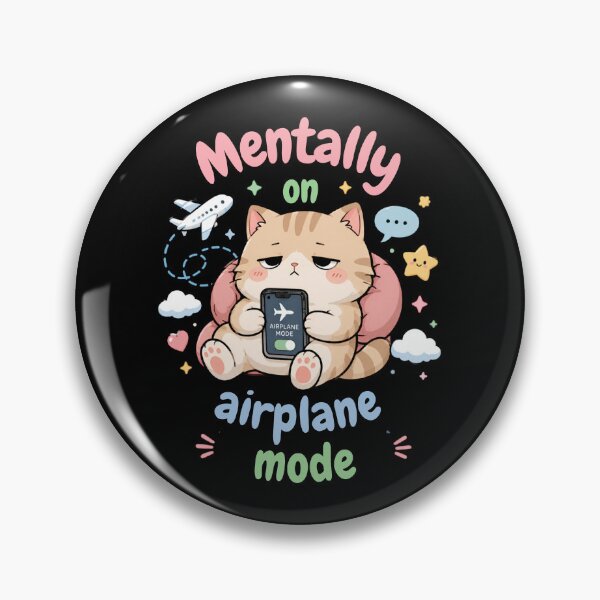 Item preview, Mentally On Airplane Mode Funny Cat designed and sold by SeoulInkSoul.