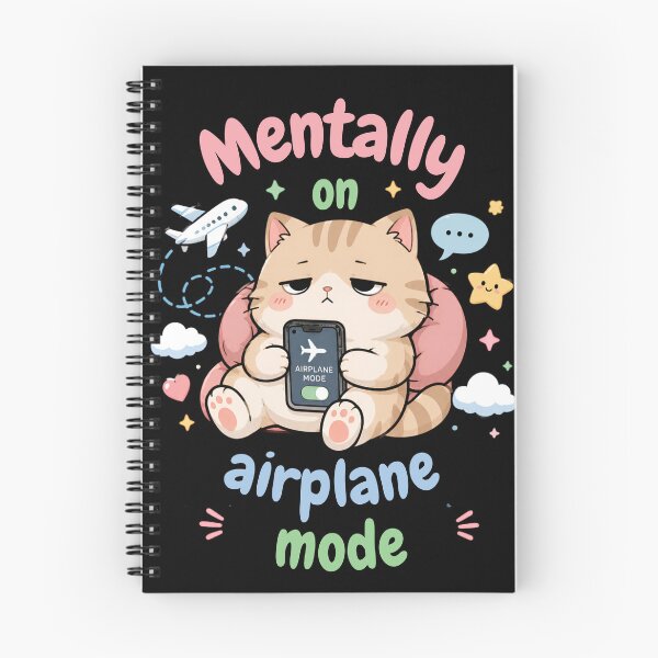 Item preview, Mentally On Airplane Mode Funny Cat designed and sold by SeoulInkSoul.