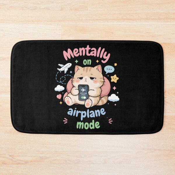 Item preview, Mentally On Airplane Mode Funny Cat designed and sold by SeoulInkSoul.