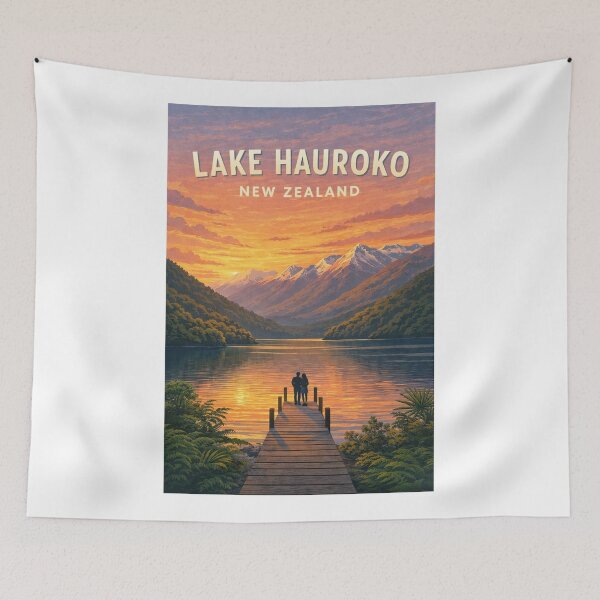Item preview, Lake Hauroko Fiordland Mountain Reflections New Zealand Sunset designed and sold by Aryabek.