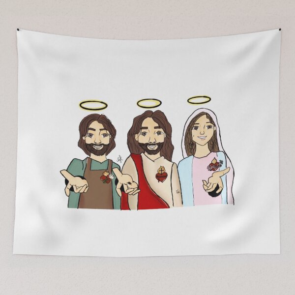 Item preview, Holy Family Three Hearts Catholic Art designed and sold by fiatstore.
