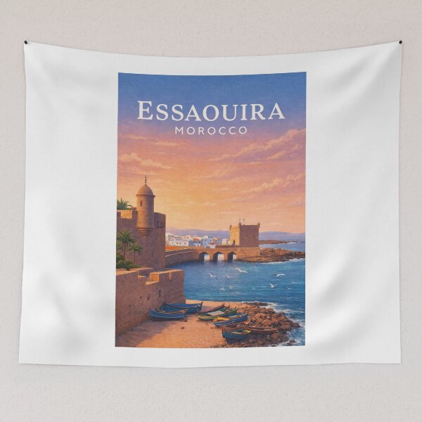 Item preview, Essaouira Medina Atlantic Coast Morocco Seaside Fortress View designed and sold by Aryabek.