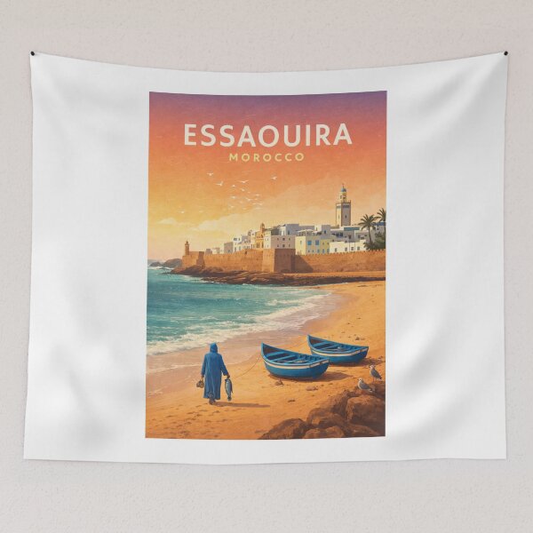 Item preview, Essaouira Atlantic Coast Medina Morocco Coastal Cityscape designed and sold by Aryabek.