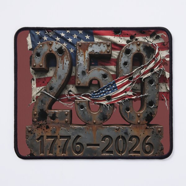 Item preview, Rusted Iron 250 Milestone American Flag 1776 2026 designed and sold by IronDissident.