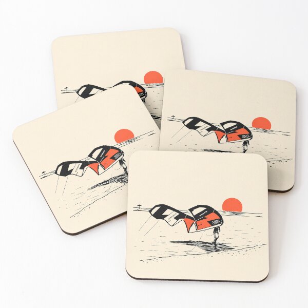 Item preview, Minimal Kite Rider Illustration – Beige Kitesurf Aesthetic Design designed and sold by Islabonita..