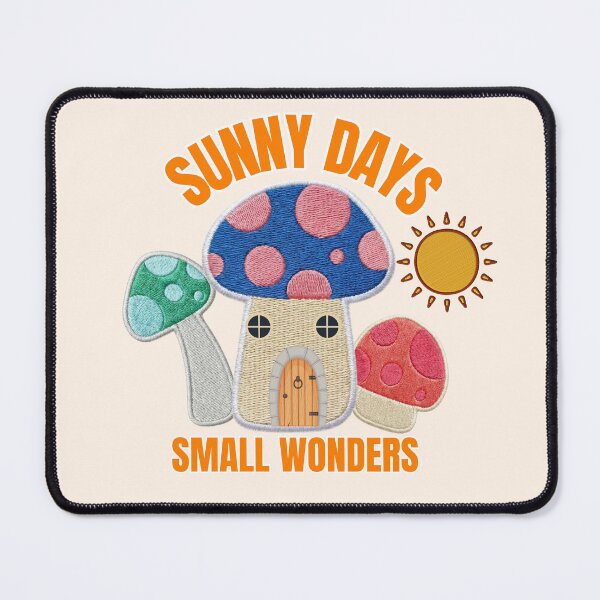 Item preview, Sunny Days Small Wonders Retro Mushroom Embroidery Graphic designed and sold by SilverSeaBKK.