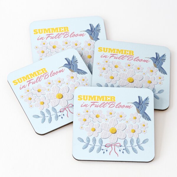 Item preview, Summer in Full Bloom Embroidered Hummingbird Daisy Graphic designed and sold by SilverSeaBKK.