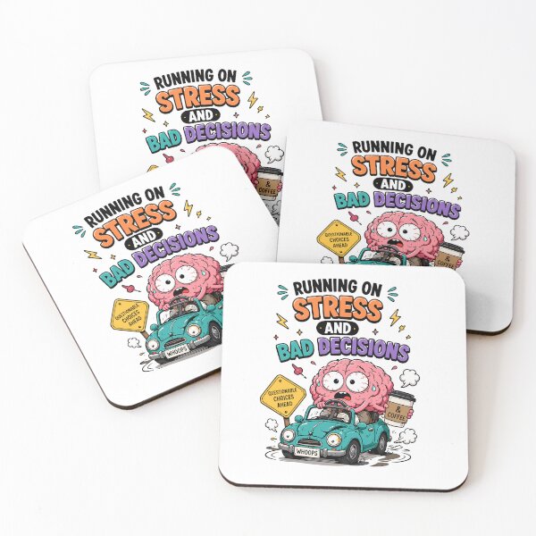 Item preview, Running On Stress And Bad Decisions Funny Burnout Humor designed and sold by Gift Phrase Studio.