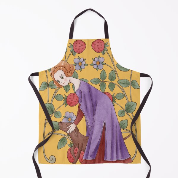 Item preview, Cute Medieval Woman with dog Watercolour illustration designed and sold by MariOyama.
