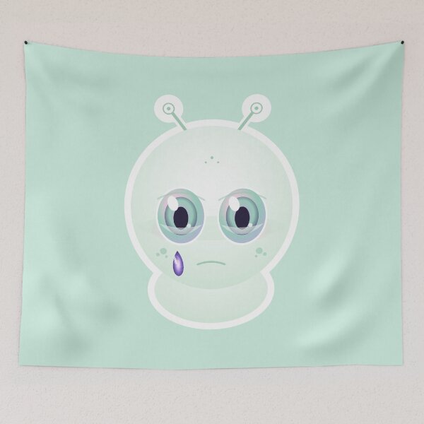 Item preview, Pastel Green Alien Galaxy Tears Kawaii Sad  designed and sold by piketo.