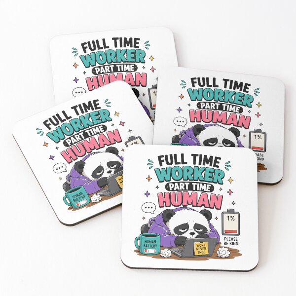 Item preview, Full Time Worker Part Time Human Funny Burnout Quote designed and sold by Gift Phrase Studio.