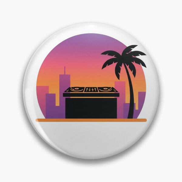 Item preview, Sunset DJ Skyline Retro City Vibes designed and sold by onjcdesign.