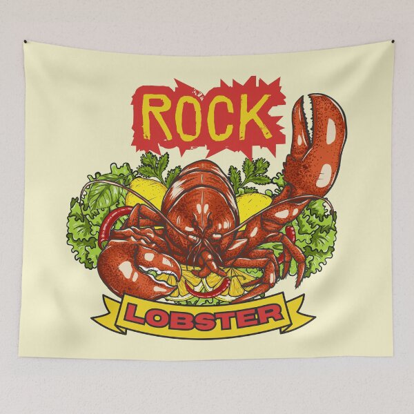 Item preview, Rock Lobster Funny Punk Music Seafood Graphic designed and sold by SilverSeaBKK.