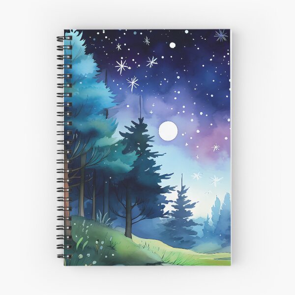 Item preview, Fantasy Pine Trees Under Midnight Moonlight And Stars designed and sold by DEC02.