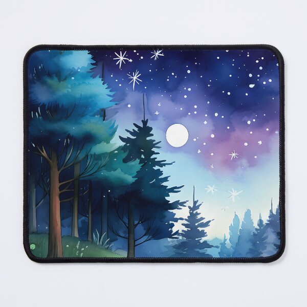 Item preview, Fantasy Pine Trees Under Midnight Moonlight And Stars designed and sold by DEC02.