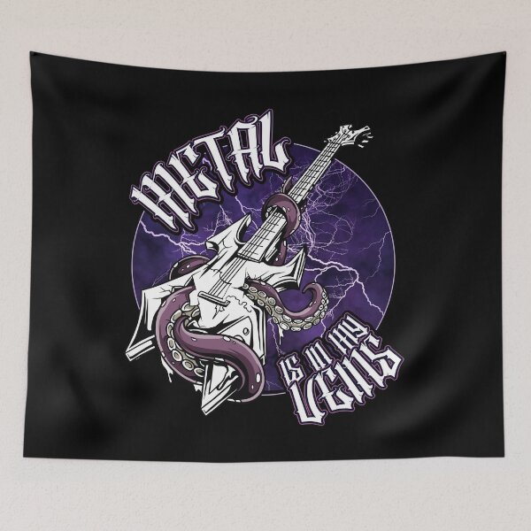 Item preview, Metal Is In My Veins Heavy Metal Fan Gift for Guitar Lovers designed and sold by Say It With Ink.