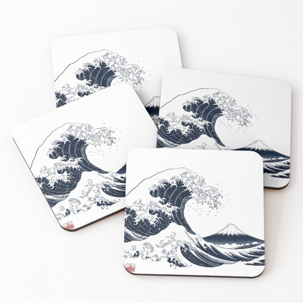 Item preview, Minimal Japanese Wave & Fuji designed and sold by NeoSakura.