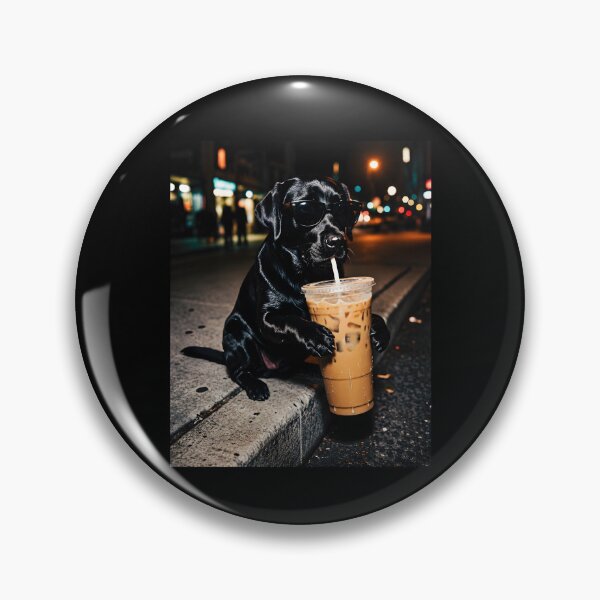Item preview, Funny Black Lab Drinking Iced Coffee designed and sold by Necesario88.