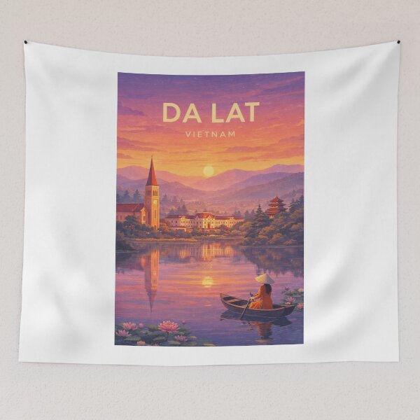 Item preview,  DA LAT Vietnam Sunset Over Xuan Huong Lake and Langbiang Highlands designed and sold by Aryabek.