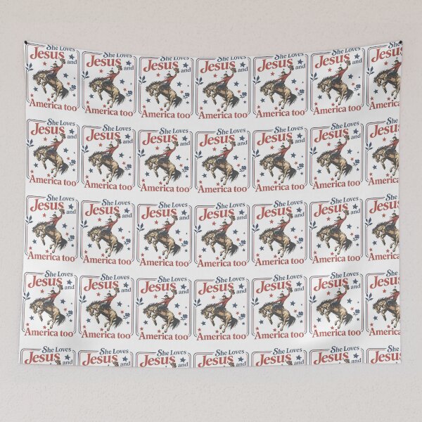 Item preview, She Loves Jesus And America Too Cowboy Western designed and sold by MillieRhodes.