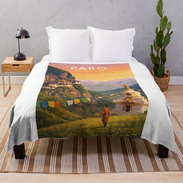 Item preview,  Paro Bhutan Tiger's Nest Valley and Himalayan Mountain Landscape designed and sold by Aryabek.