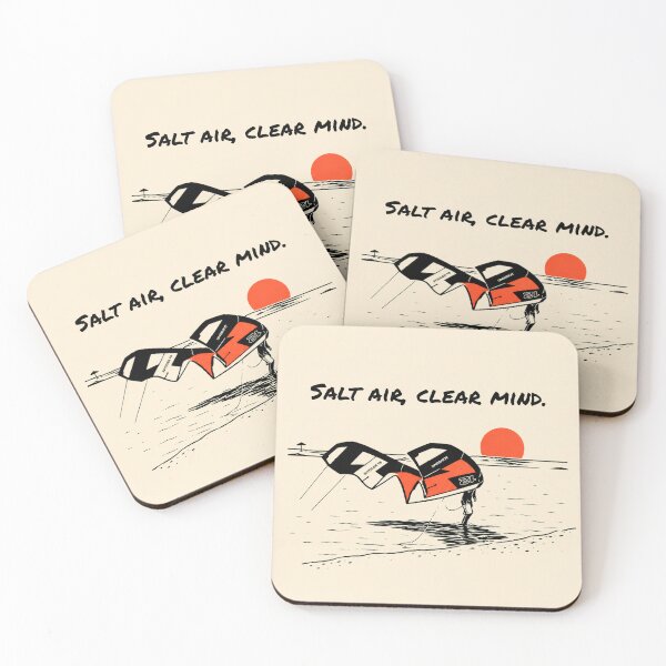Item preview, Salt Air, Clear Mind – Kitesurf Ocean Quote Illustration designed and sold by Islabonita..
