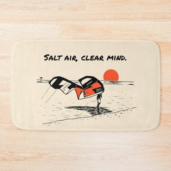 Item preview, Salt Air, Clear Mind – Kitesurf Ocean Quote Illustration designed and sold by Islabonita..