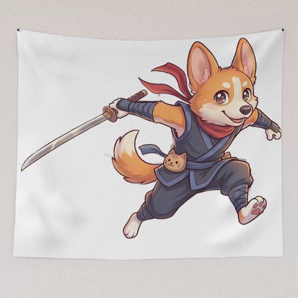 Item preview, Corgi ninja designed and sold by Mia's Menagerie.